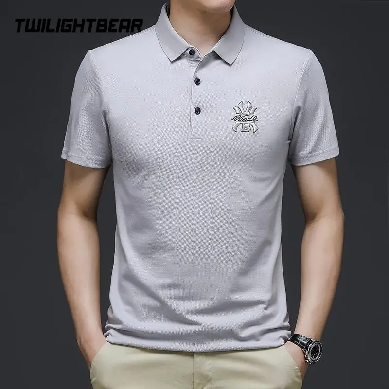 

Summer New Men's Polo Shirts Short Sleeve Male Golf Shirt Solid Business Casual Polos Men Clothing T-shirts 2022
