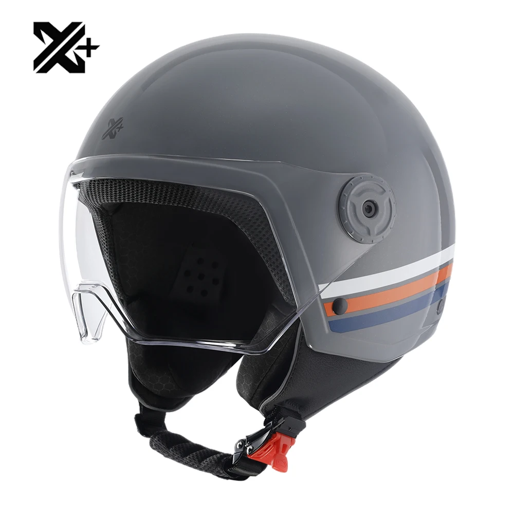 Ретро полуоткрытый мотоциклетный шлем электрический для скутера 3/4 Jet летний