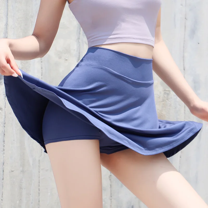 

High Waist Stretch Tennis Skirt Golf Badmintion Thin Skirt Fitness Women High Waist Short Athletic Running Sports Fast Dry Skirt
