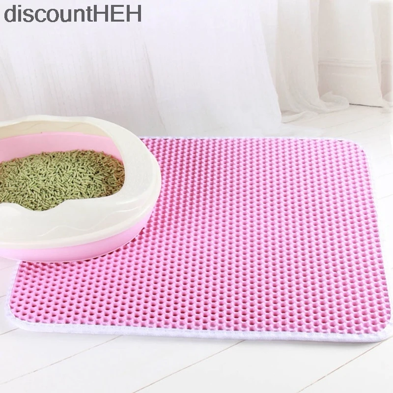 

1pc Cat Litter Mat EVA Double-Layer Pet Cat Litter Trapper Mats With Waterproof Bottom Non-slip Pet Litter Cat Honeycomb Mat