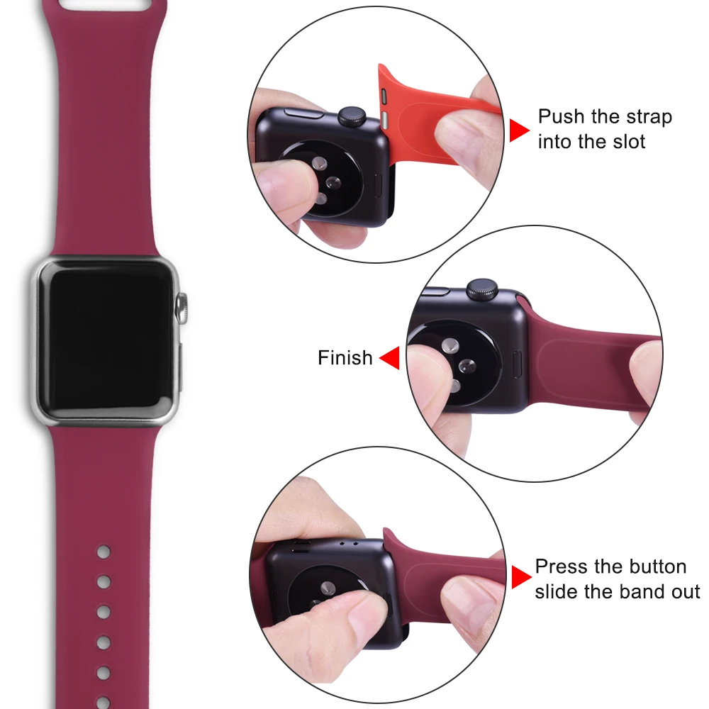 50Pcs Soft Silicone Strap For Apple Watch Band Series 7 38mm 42mm Rubber Watchband Strap for iWatch 40mm 44mm Bracelet Wristband