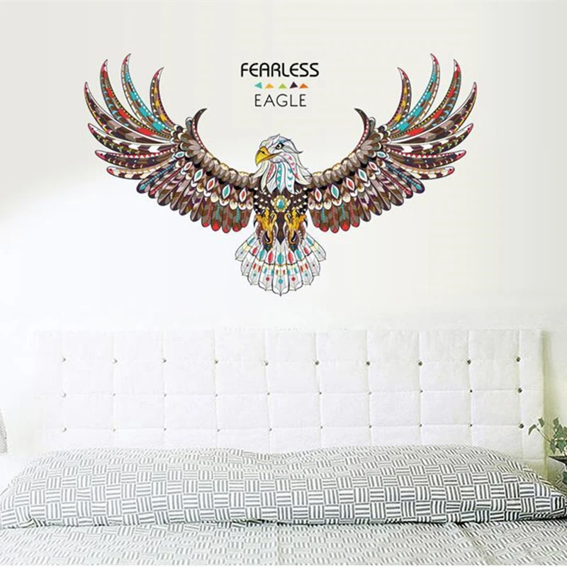 

New Fashion Personality Eagle Wall Stickers Home Bedroom Living Room Study Office Decorative Painting Background Wall Poster