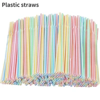 plastic beverage straw disposable bendable color straws for drinks drink pouches with straw kitchen accessories party supplies