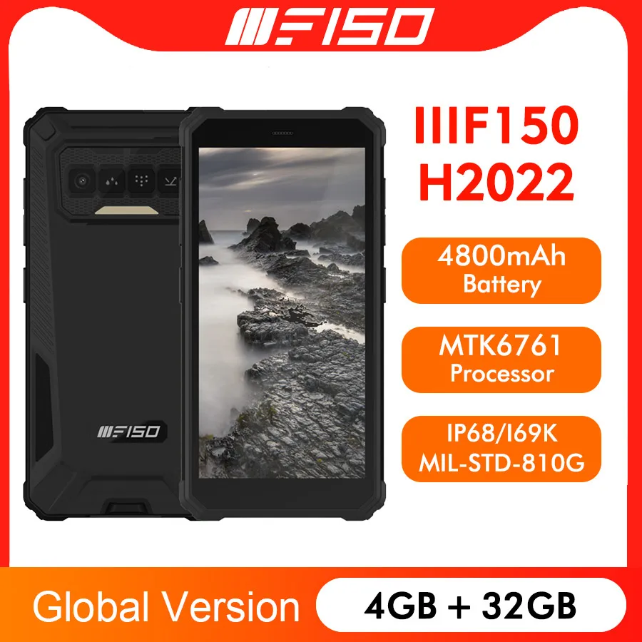 Смартфон глобальная версия iiif150 H2022 повышенной прочности 4 Гб + 32 ГБ 5 дюйма 4800 мАч