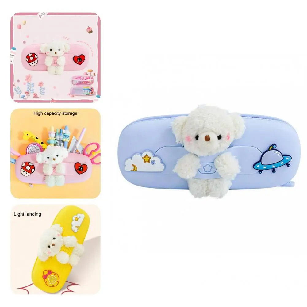 

Pencil Holder Smooth Zipper Soft Lightweight Teen School Pencil Pouch Pen Storage Bag for Students