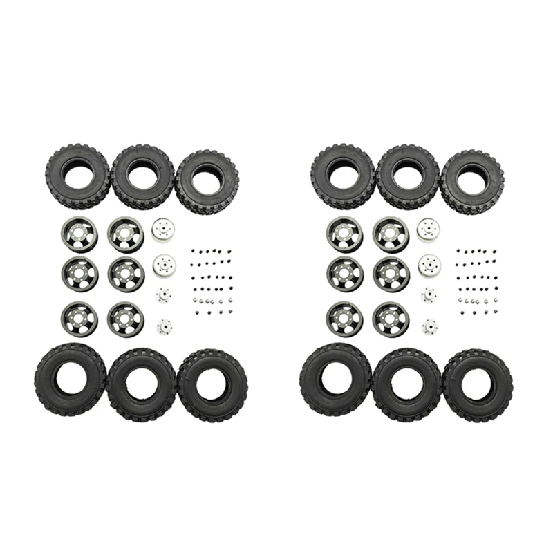 

2X DIY Double Tire Metal Wheel KIT For Wpl B14 B24 Q62 Q63 1/16 Truck 4WD Rc Car Parts(Black)