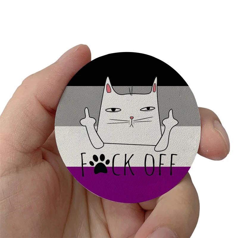 

Asexual Pride White Cat Cute DIY Patches Clothes Hats Jackets Patch Stickers Iron On Patches thermoadhesive Leather Stickers