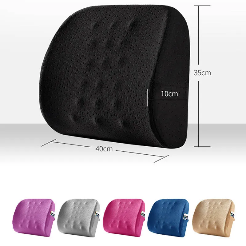 Memory Foam Travel Car Back Cushion Orthopedic Massage Seat Mat Chair  Office Nap Pad  car cushion  back pillow