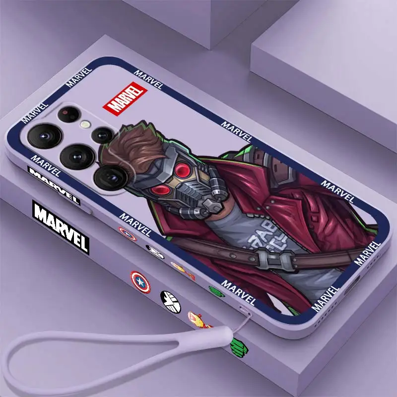 

Star-Lord Guardians Galaxy Phone Case For Samsung Galaxy S23 S22 S21 S20 FE S10 Ultra Plus Lite 5G Liquid Left Rope Cover