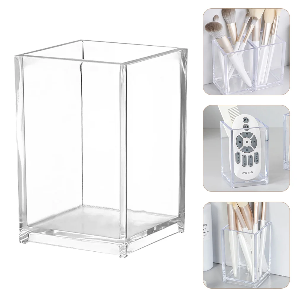 

4pcs Transparent Pen Storage Box Desktop Storage Holder Makeup Brush Holder