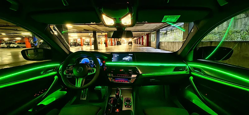 Для BMW 5 серии G38 2018 + динамическая светодиодная Иллюзия окружающий светильник