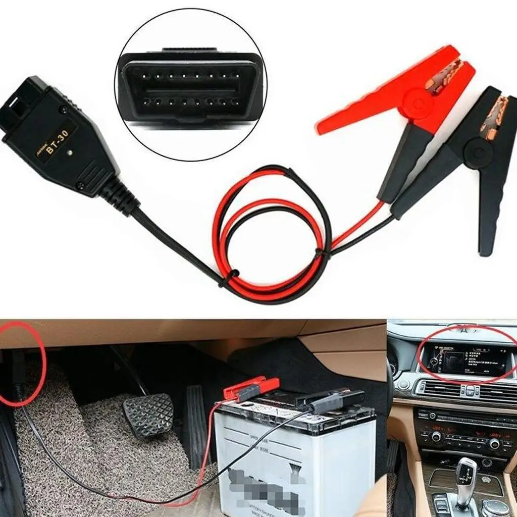 Автозамена DC 12 В BT-30 OBD2 Автомобильный ЭБУ Аварийный источник питания Зажимы для