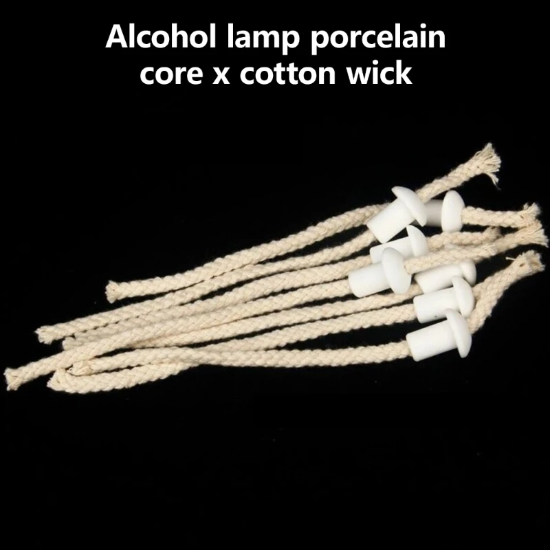 SZWA 10 шт. лабораторные фитили для масляных ламп с керамическим держателем