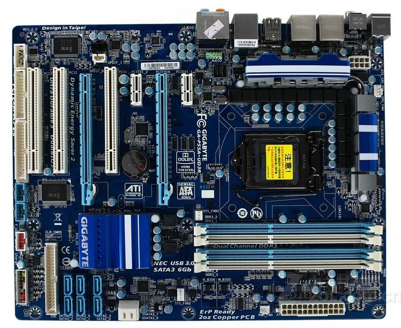 Дисплей с одним дисплеем Gigabyte GA-P55A-UD3R