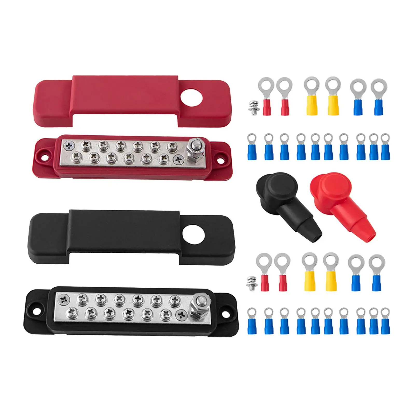 12 Terminal Power Distribution Block Bus Bar Replaces Accessory Easy Installation 48V for Yachts Solar Wiring Automotive RV