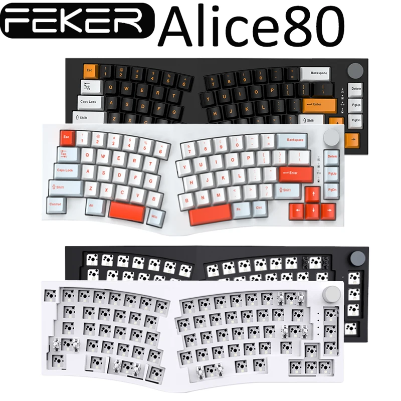 

FEKER Alice80 Wireless Bluetooth Keyboard Mechanical Hot Swap South LED VIA RGB Ligting Gaming Ergonomic Mechanical Keyboard