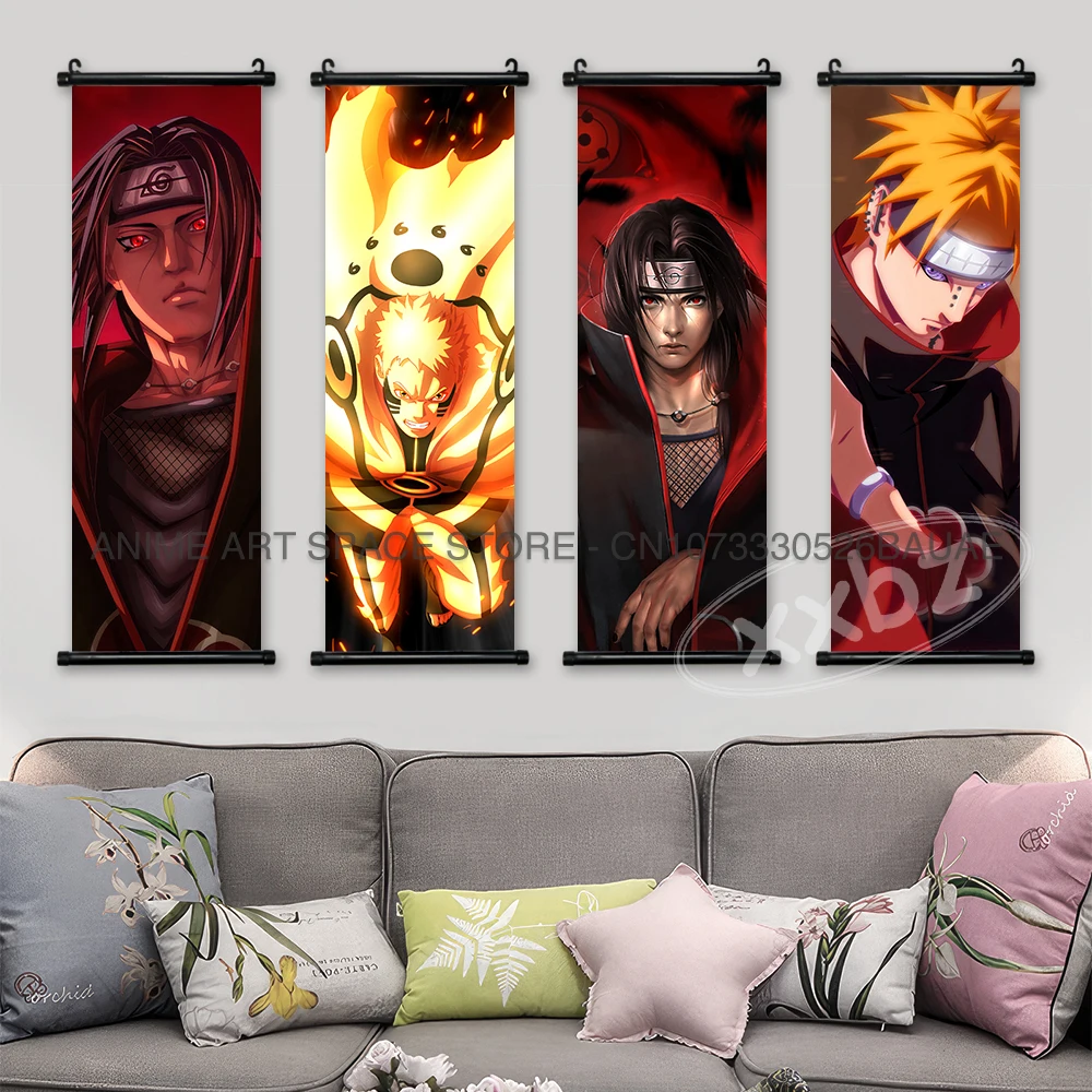 Наруто висит картина Саске Учиха печать на холсте аниме постер мультфильм