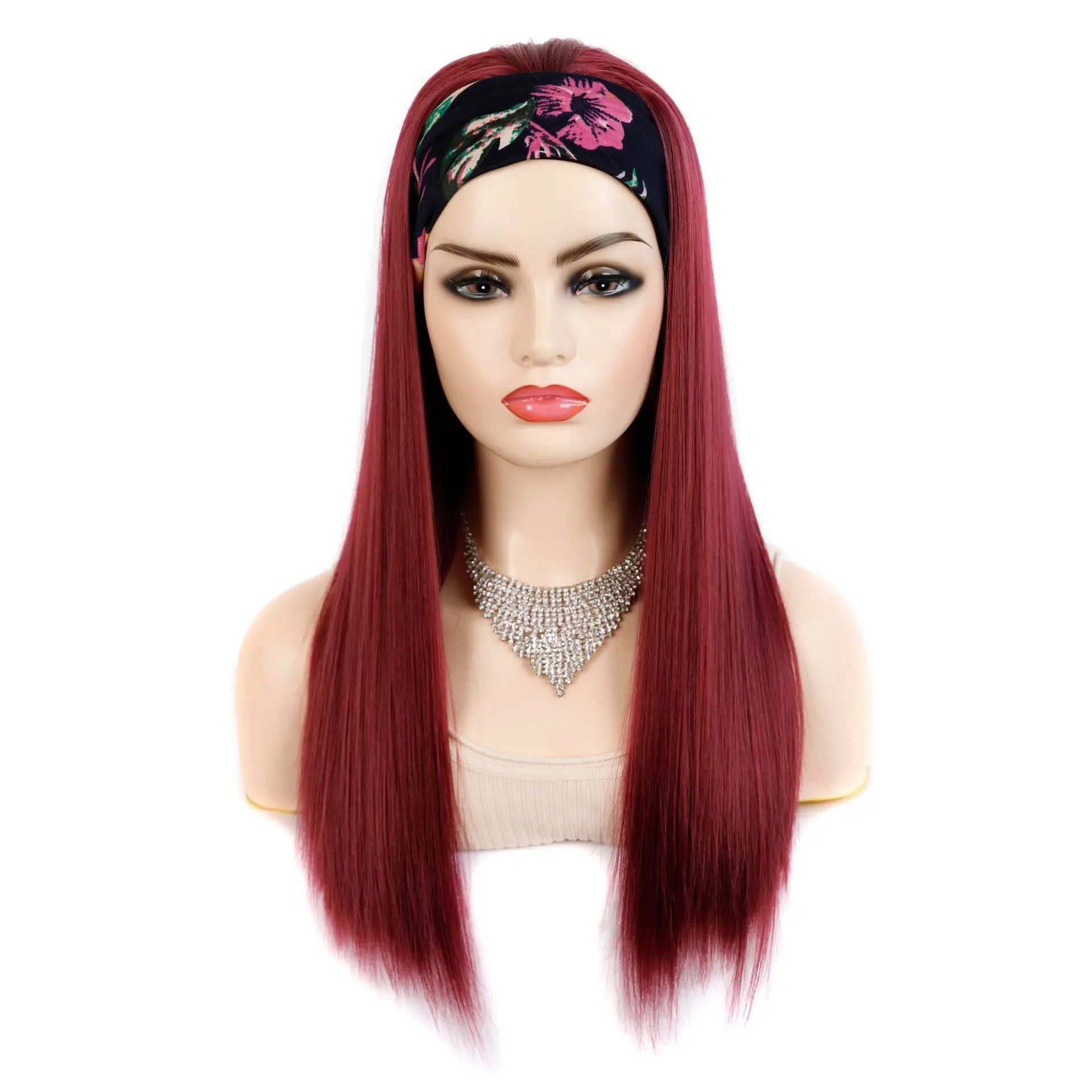

Your Style Synthetic Yaki Straight Headband Wig For Black Women Kinky Straight Wig Halloween Colored Wigs Ladies Girls