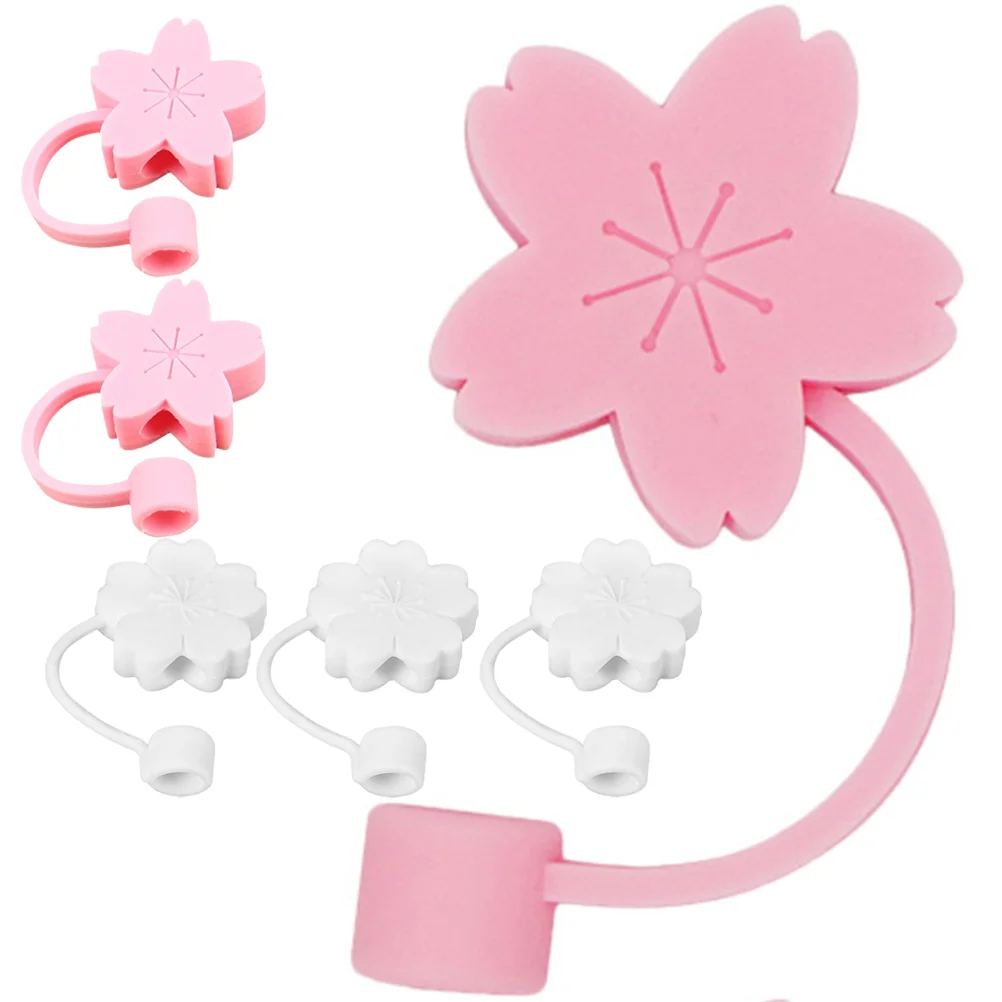

Straw Tips Silicone Cover Reusable Drinking Covers Caps Plugs Tip Cap Plug Lids Flower Cartoon Cute Toppers Protectors Protector