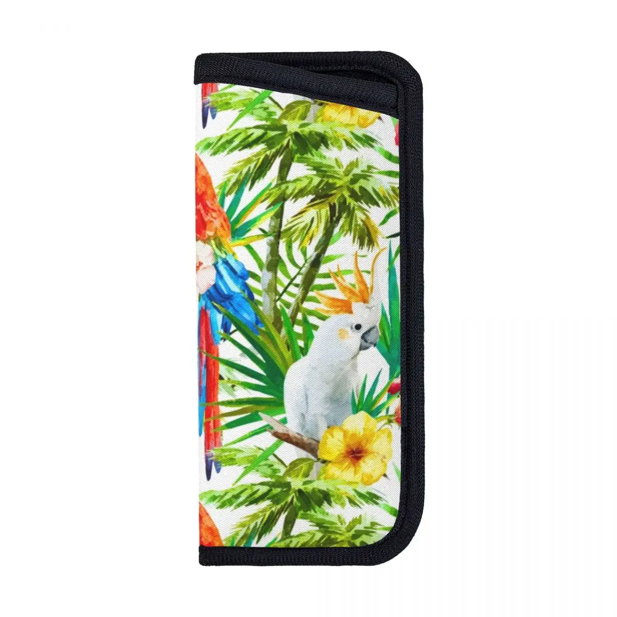 

Tropical Parrot Cockatoo And Toucan Rainforest Glasses Case Box Scarlet Macaw Exotic Hawaii Jungle Birds Vintage Eyeglasses Box