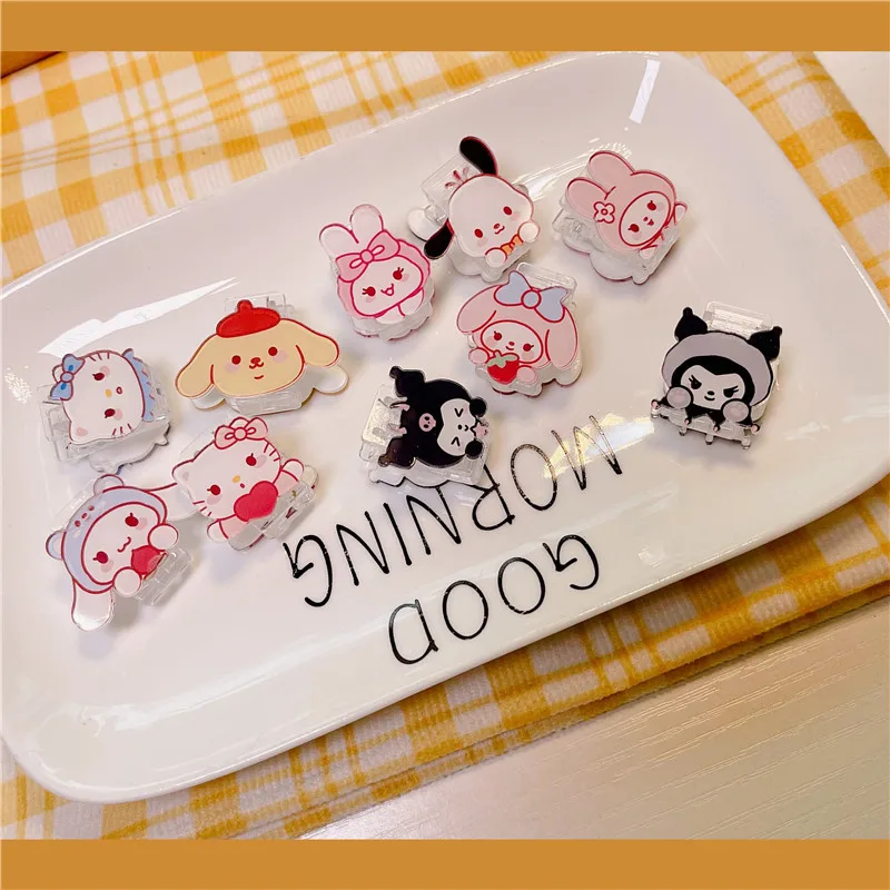 

Kawaii Hello Kitty Clip Folder Card Decorative Card Cute Cartoon Fixing Clip Hello Kitty Kuromi Melody for Girls Accessories