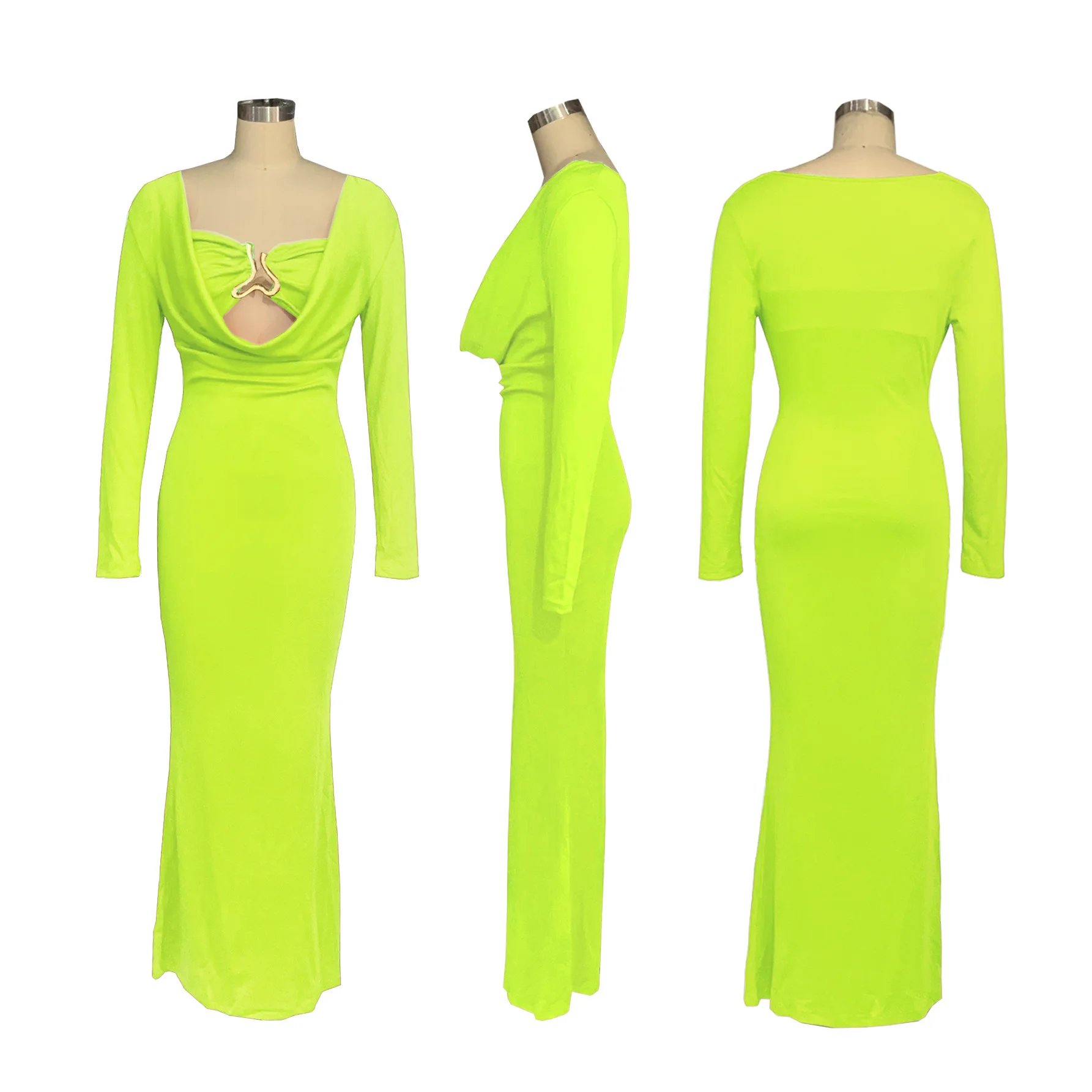 TW570 Стильное темпераментное платье с глубоким V-образным вырезом и подвеской