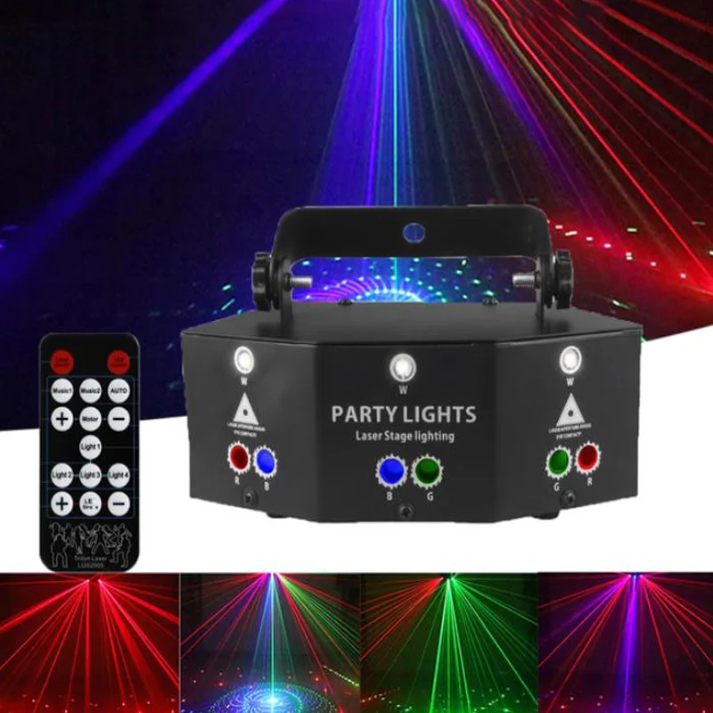 

RGB Laser Light Projector Beam Line Scanner DJ Disco Stage Lighting Effect Dance Party Wedding Holiday Bar Club DMX Lights