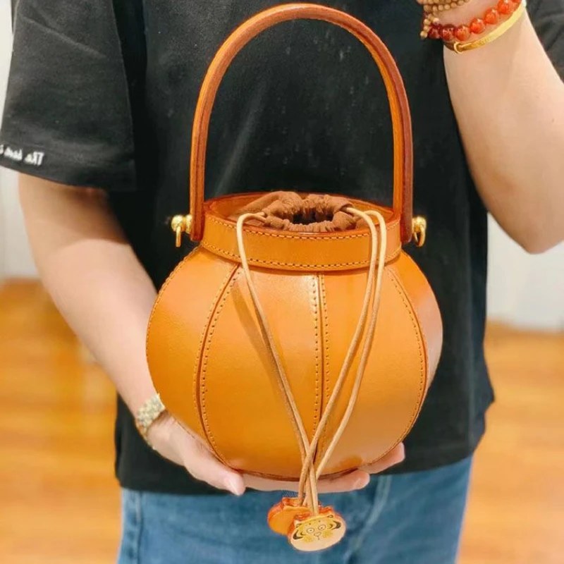 Сумка из воловьей кожи ручной работы сумка-фонарик в иностранном стиле