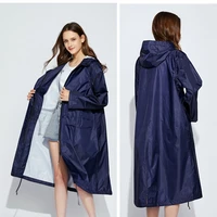 long raincoat women waterproof windproof hooded light hiking rain coat ponchos jacket cloak raingear chubasqueros mujer