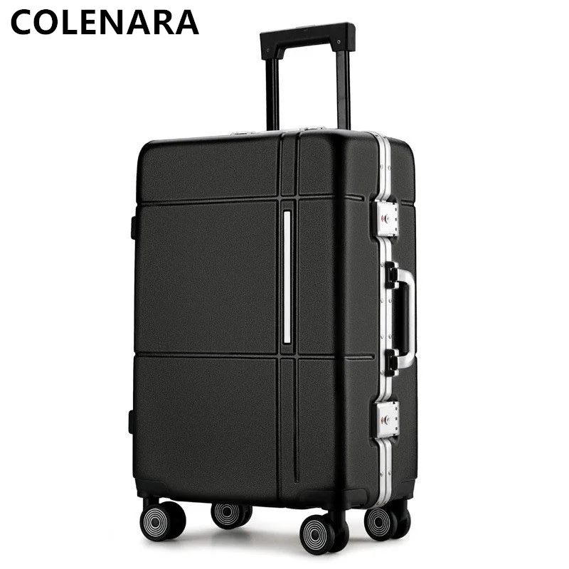 COLENARA High-quality Suitcase Strong and Durable Thick Trolley Case Multifunctional Boarding Box with Wheels Rolling Luggage