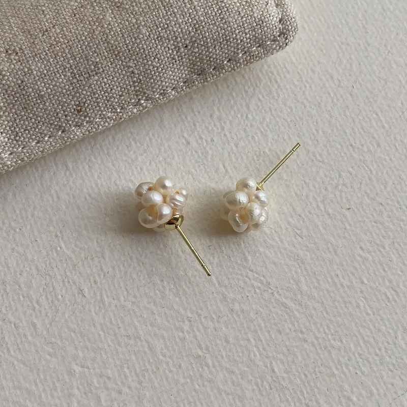 Minar темперамент белый цвет натуральный пресноводный жемчуг коса цветок шарик