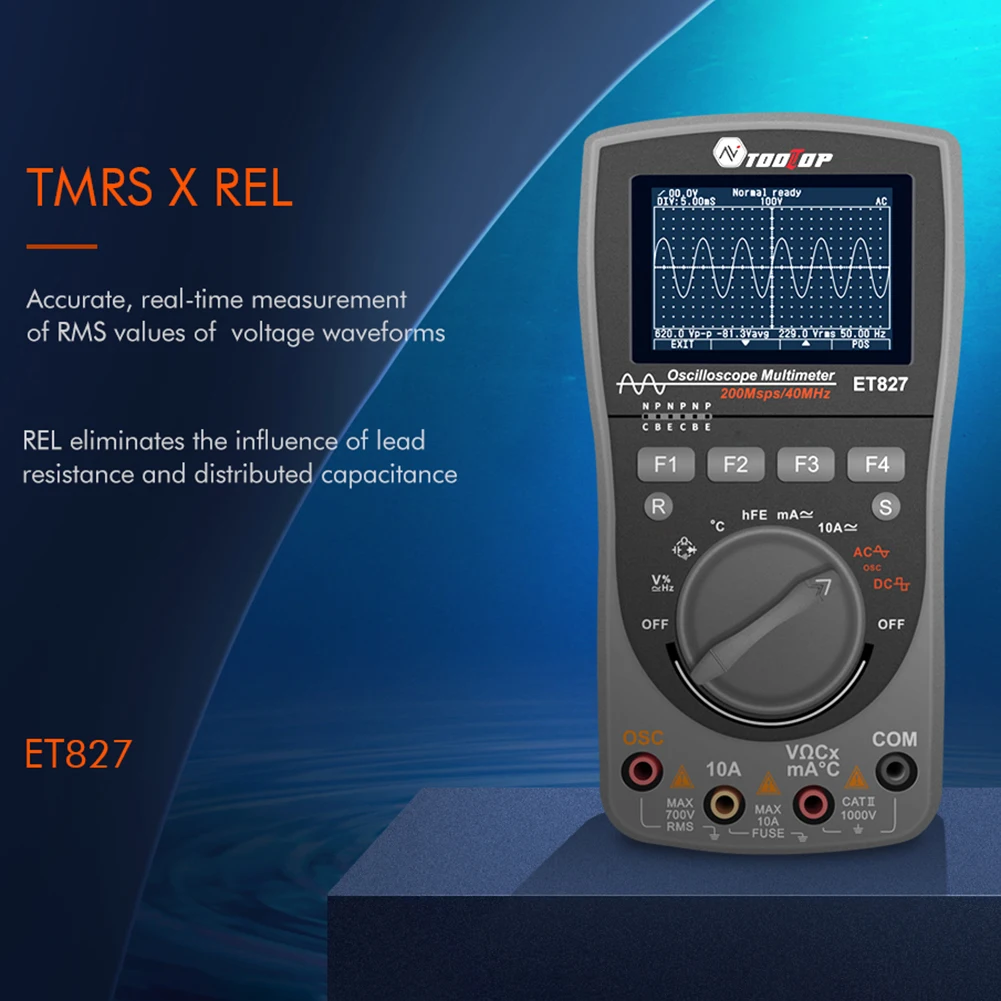

Digital Oscilloscope Multimeter 6000Counts Intelligent Graphical Oscilloscope With Analog Graph Diode Voltage LCR Detect PWM Out