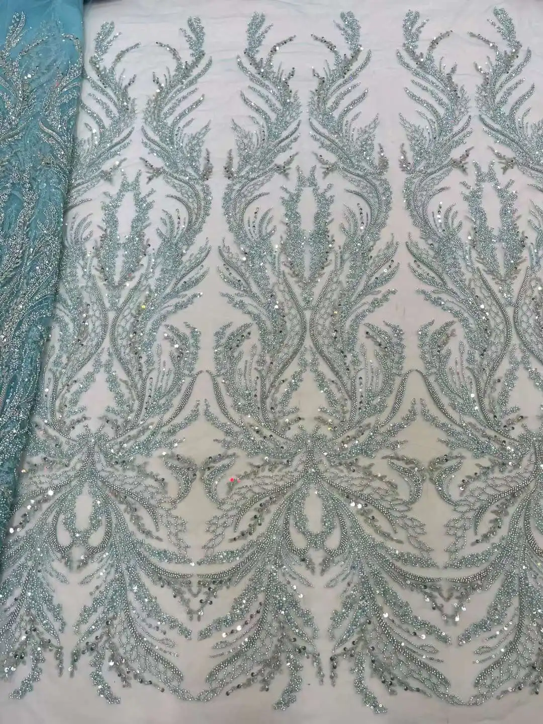 Модное плотное Африканское кружево с бусинами высококачественные нигерийские