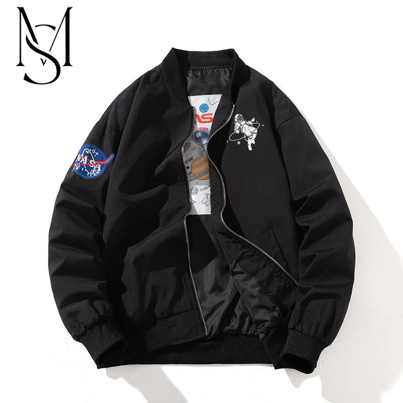 

Куртка бейсбольная Мужская, модный тонкий пиджак свободного покроя в стиле хип-хоп, Молодежный студенческий летный Костюм, весна