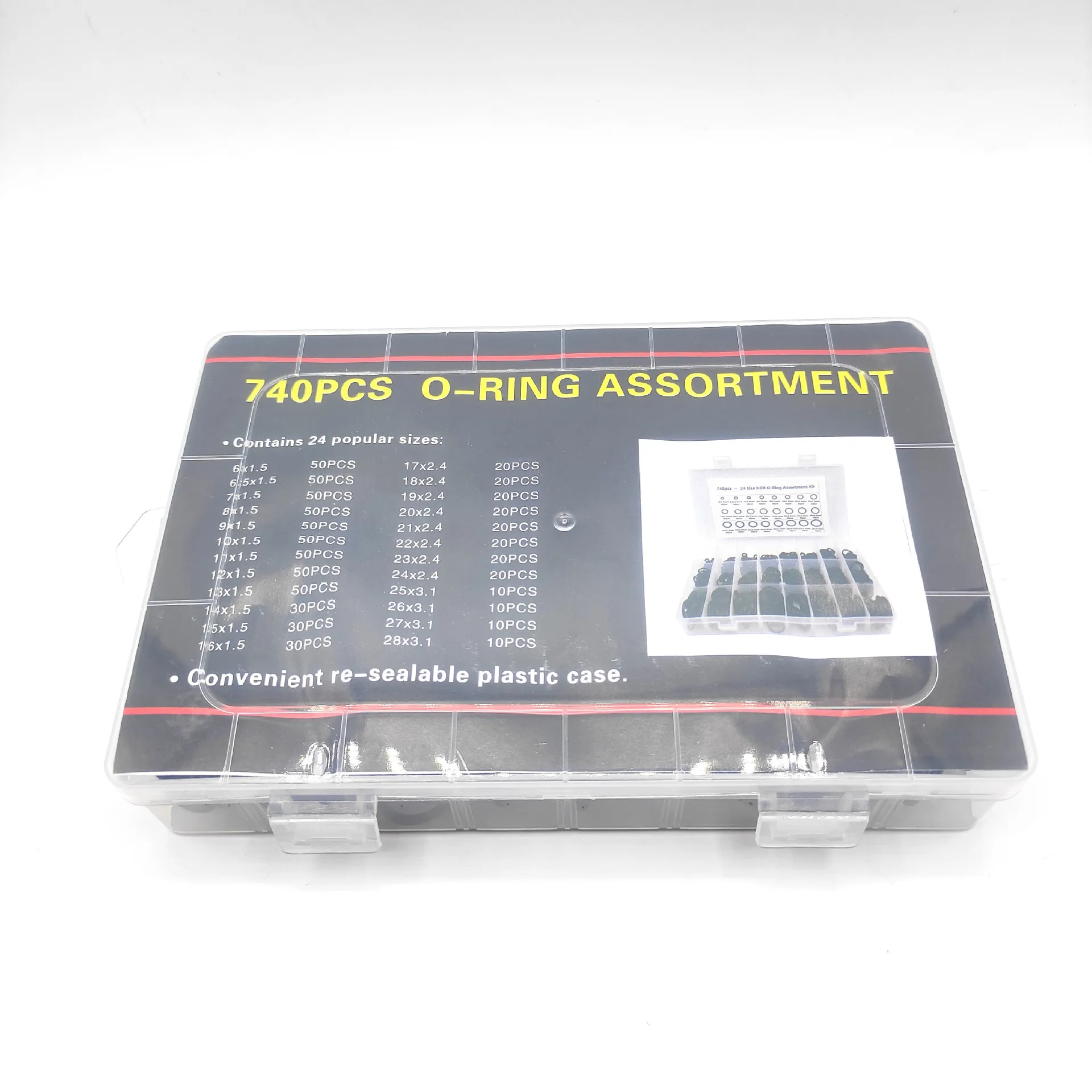 

740pcs Boxed O Ring Set Rubber Sealing Ring O-Ring High Temperature Resistant Corrosion Resistant Nitrile Rubber Black