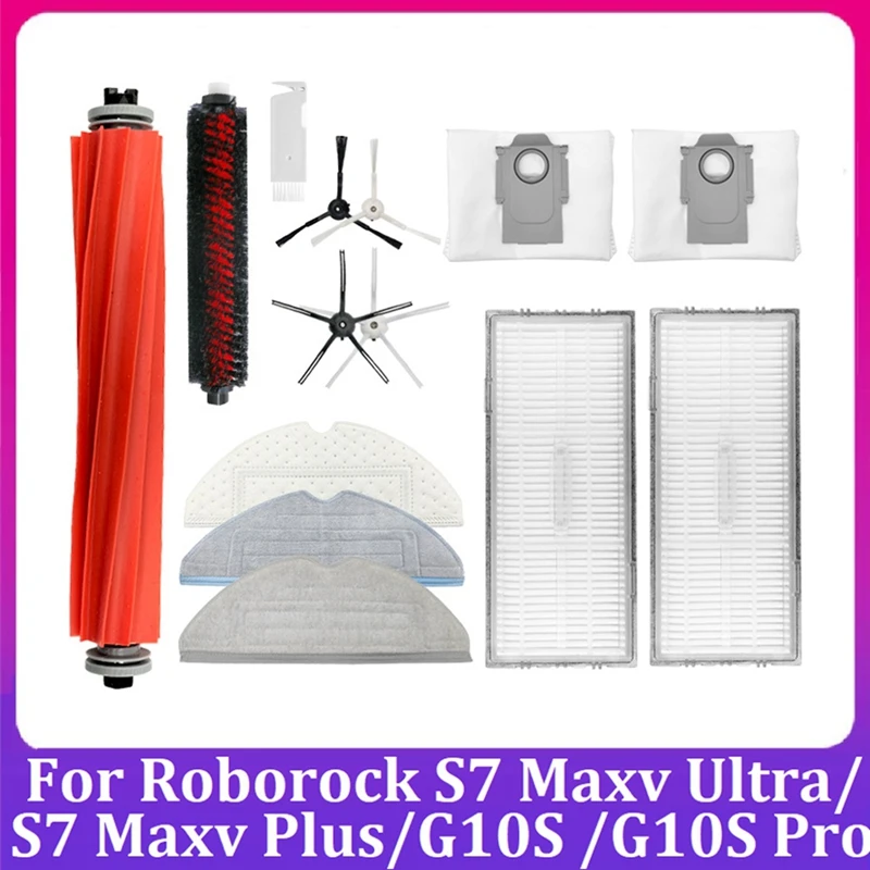 

14Pcs Accessories Kit For Roborock S7 Maxv Ultra / S7 Maxv Plus/G10S /G10S Pro Robot Vacuum Cleaner Replacement Parts