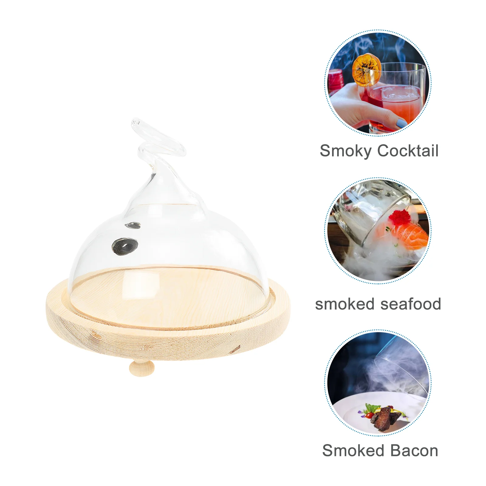 

Glass Hood Cake Pan Smoking Lid Food Cover Cuisine Practical Smoke Wooden Snack Smoker
