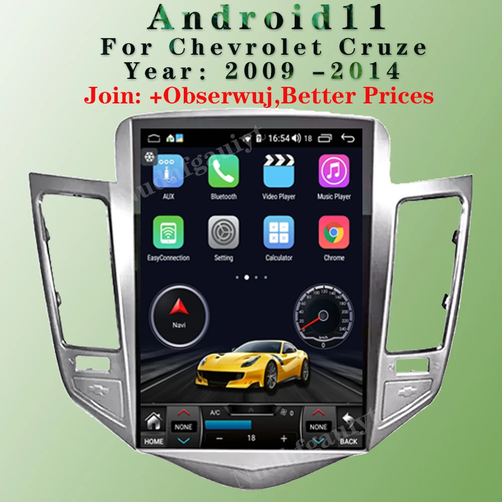 

10.4" Tesla Style Android 11 Car Radio For Chevrolet Cruze 2009-2014 Car DVD Multimedia Player Auto WIFI GPS Navigation Carplay