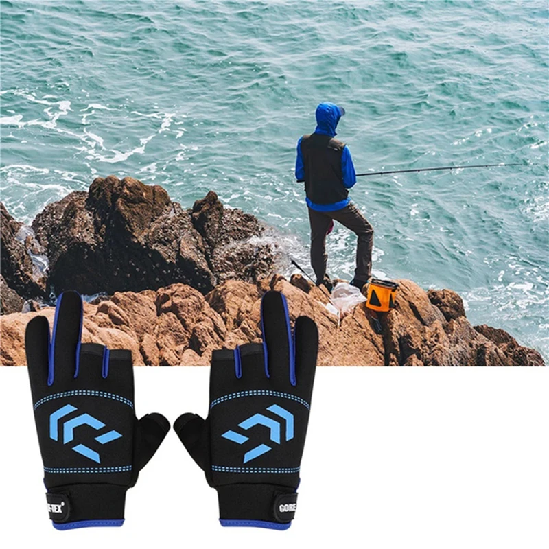 

Outdoor Fishing Gloves Warm Moisture Wicking Anti-slip Gloves Imported Sheepskin Wear-resistant Fabric Men's Gloves