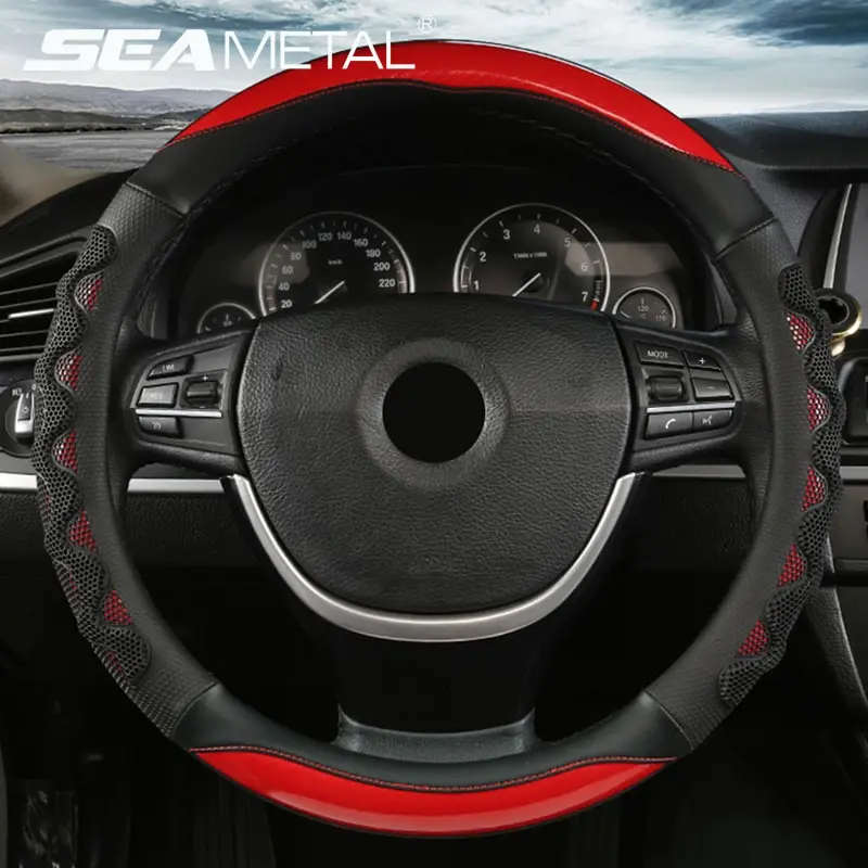 

SEAMETAL 5D Car Steering Wheel Covers Interior Carbon Fiber Auto Steering Cover Anti-slip Wear-resistant Four Season
