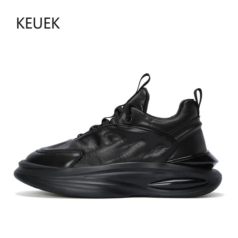 

Мужские кроссовки из натуральной кожи, на толстой подошве