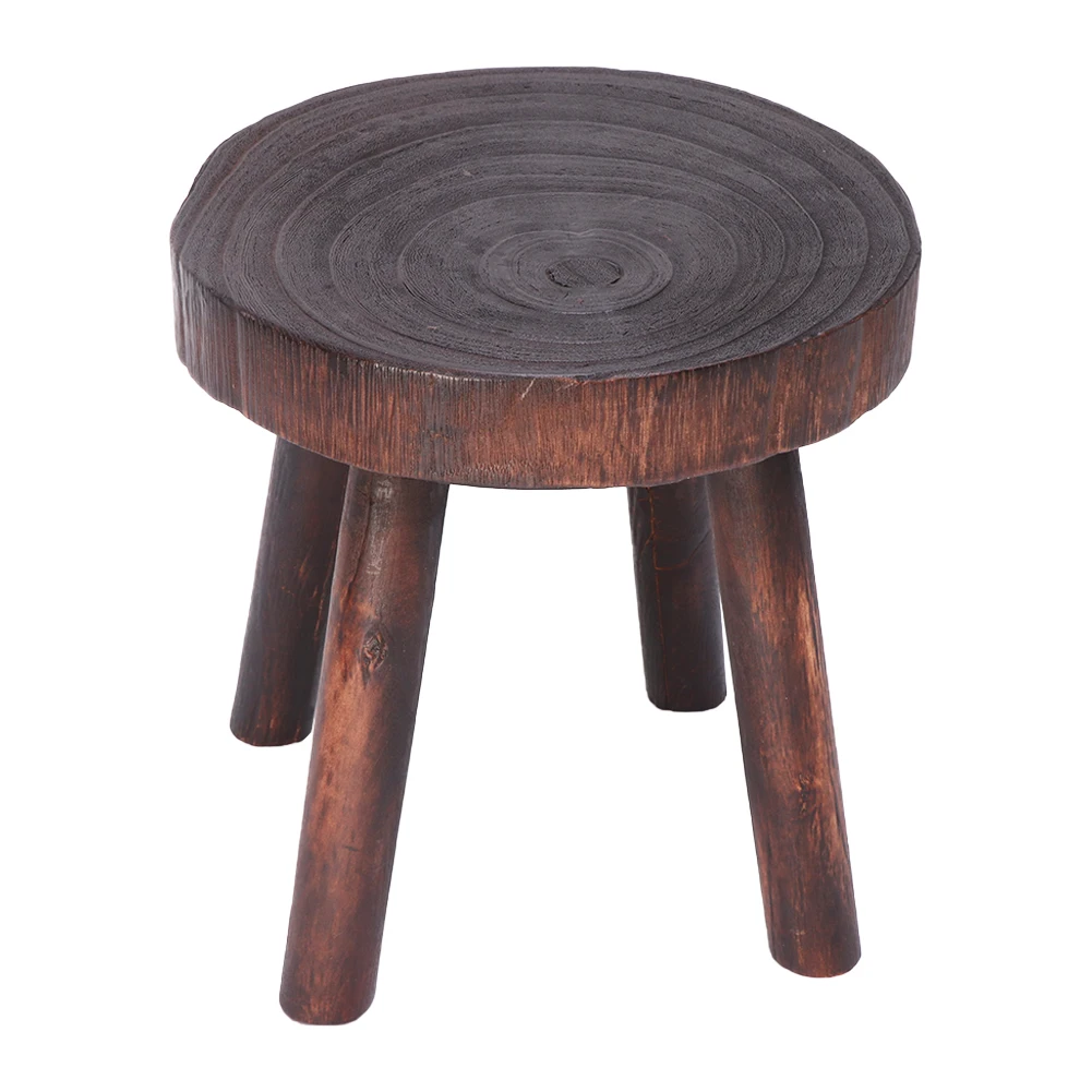 

Chair Round Shape Home Kids Adults Living Room Small Non Slip Balcony Entrance Wooden Stool Bedroom Multifunctional Step Ladder