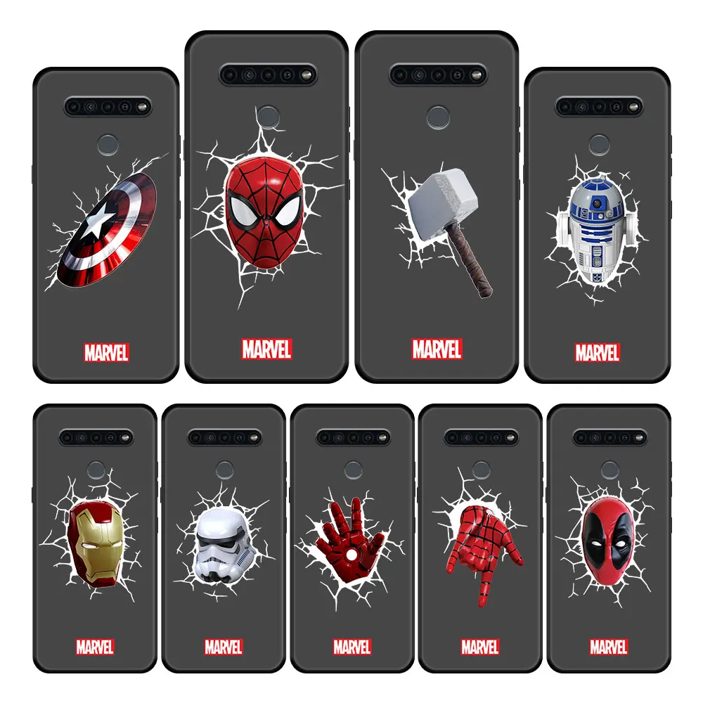 

Case Cover for LG G7 K50 Q61 K42 G8 ThinQ K41s K61 K92 5G K52 G6 K71 Soft Silicone Armor Phone Marvel Captain America Ironman