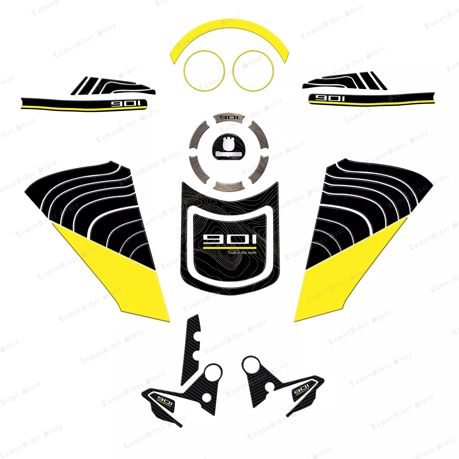 

Для Husqvarna Norden 901 2022, наклейка на топливный бак мотоцикла, крышка масляного газа, защитные наклейки, комплект 3D-наклеек из смолы