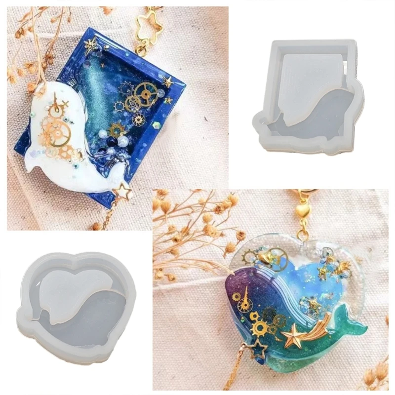 

652F Clear Quicksand Silicone Molds Resin Casting Shaker Mold Resin Epoxy Mold for DIY Crafts Pendant Keychain Jewelry Making