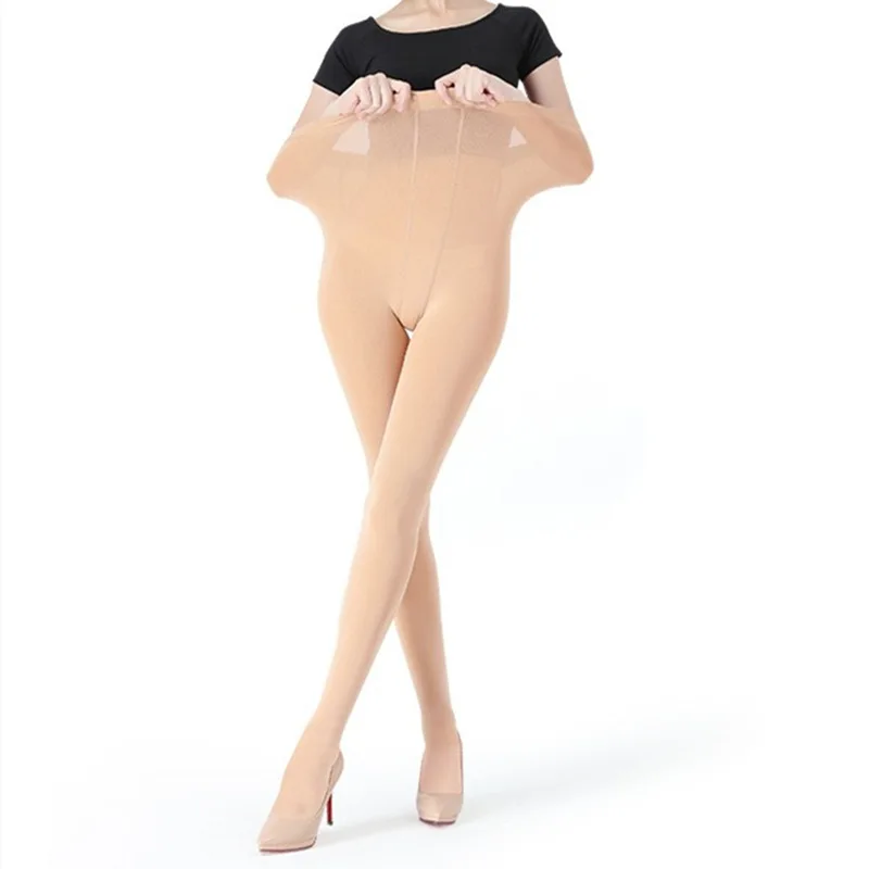 Бархатные колготки с двусторонней промежностью 120D очень широкие и большие 200 кг