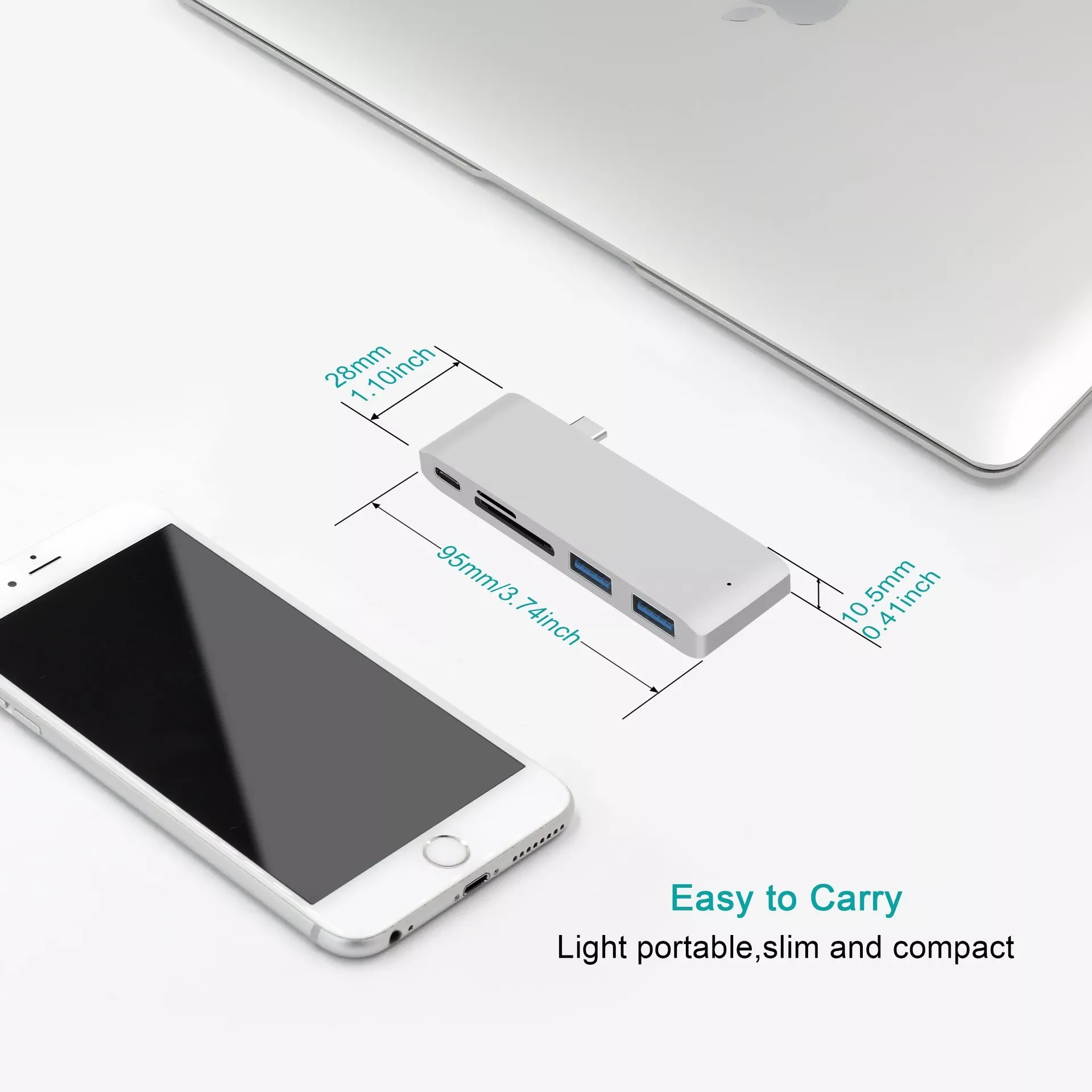 

5-in-1 USB C Hub Portable Type C Hub 7-in-1 USB 3.0 SD TF Card Reader Adaptors USB C Splitter For MacBook Pro 2016