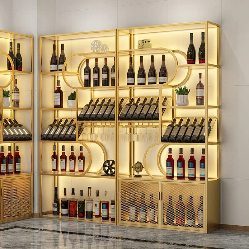 Барный шкаф винный роскошный стелаж для бутылок ресторанная мебель промышленный