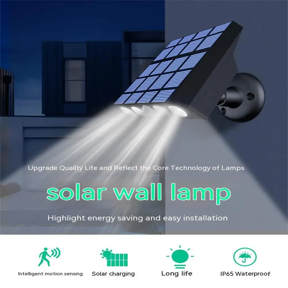 

Powerful LED Solar Wall Light Ip65 Waterproof Outdoor Motion Sensor Street Light For Garden Path Garage Patio