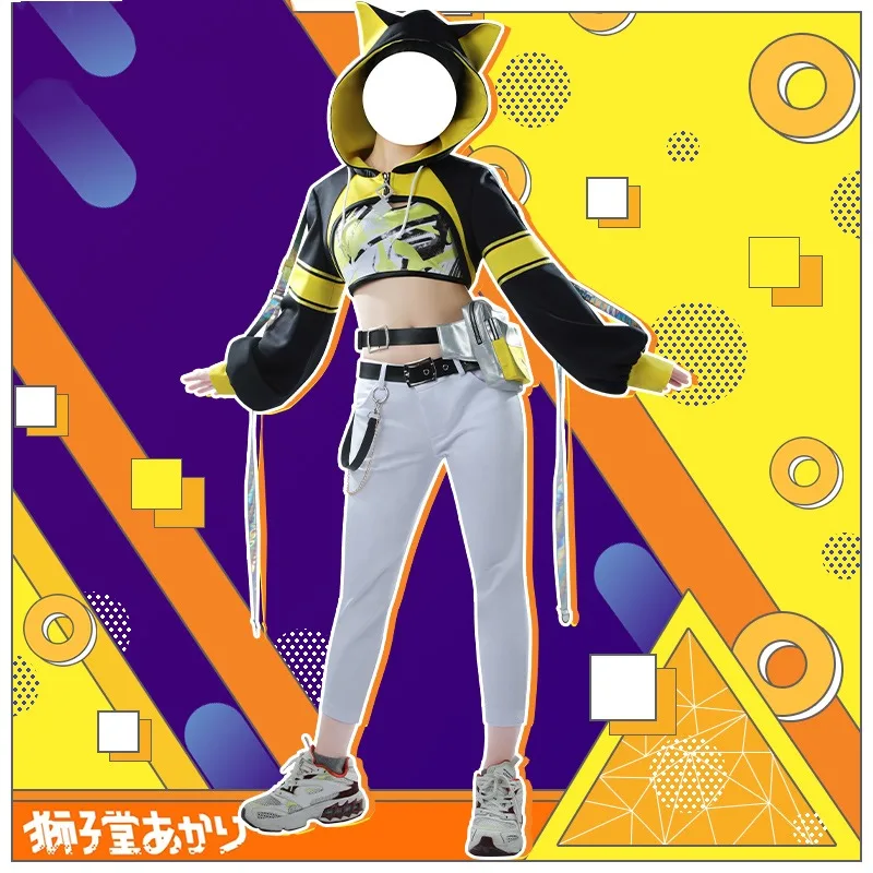 

Vtuber Nijisanji Shishido Akari Game Suit Cool Handsome Cosplay Costume Halloween Party Role Play Outfit New
